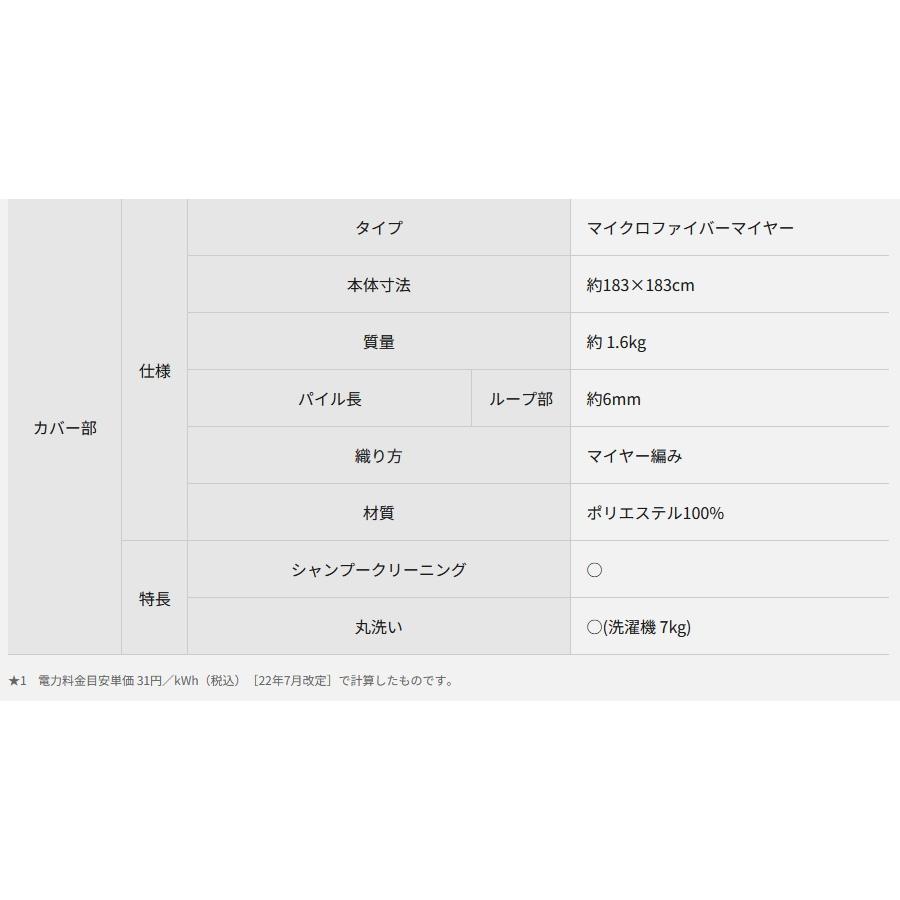 【パナソニック】 電気カーペット DC-2HAC3-C グレージュ 着せ替えカーペット (ヒーター・カバーセットタイプ) マイクロファイバー 2畳相当の画像