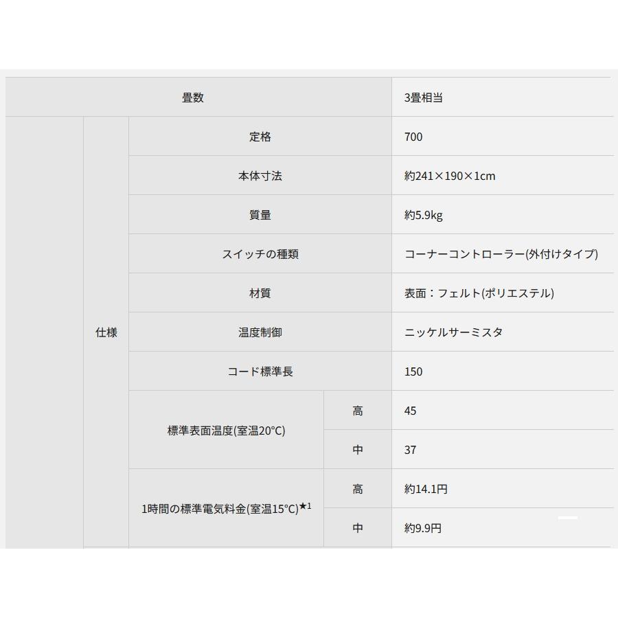 【パナソニック】 電気カーペット DC-3HAC3-C グレージュ 着せ替えカーペット (ヒーター・カバーセットタイプ) マイクロファイバー 3畳相当の画像