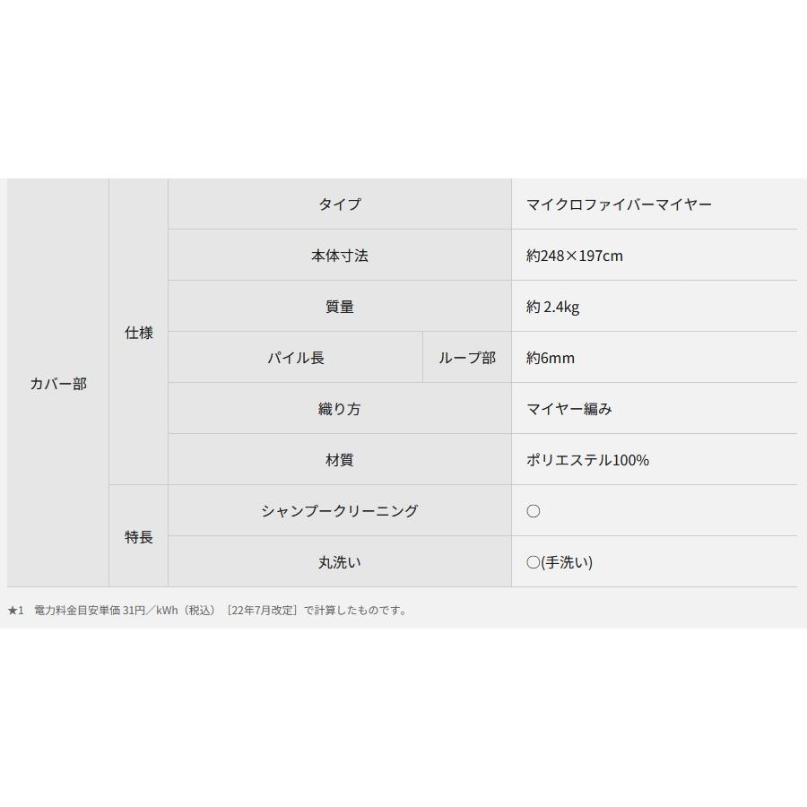 【パナソニック】 電気カーペット DC-3HAC3-C グレージュ 着せ替えカーペット (ヒーター・カバーセットタイプ) マイクロファイバー 3畳相当の画像