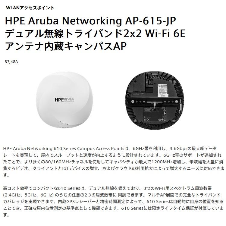 HPE Aruba AP-615-JP アクセスポイント Wi-Fi6E対応 HPE Aruba Networking AP-615-JP Dual Radio Tri Band 2x2 Wi-Fi