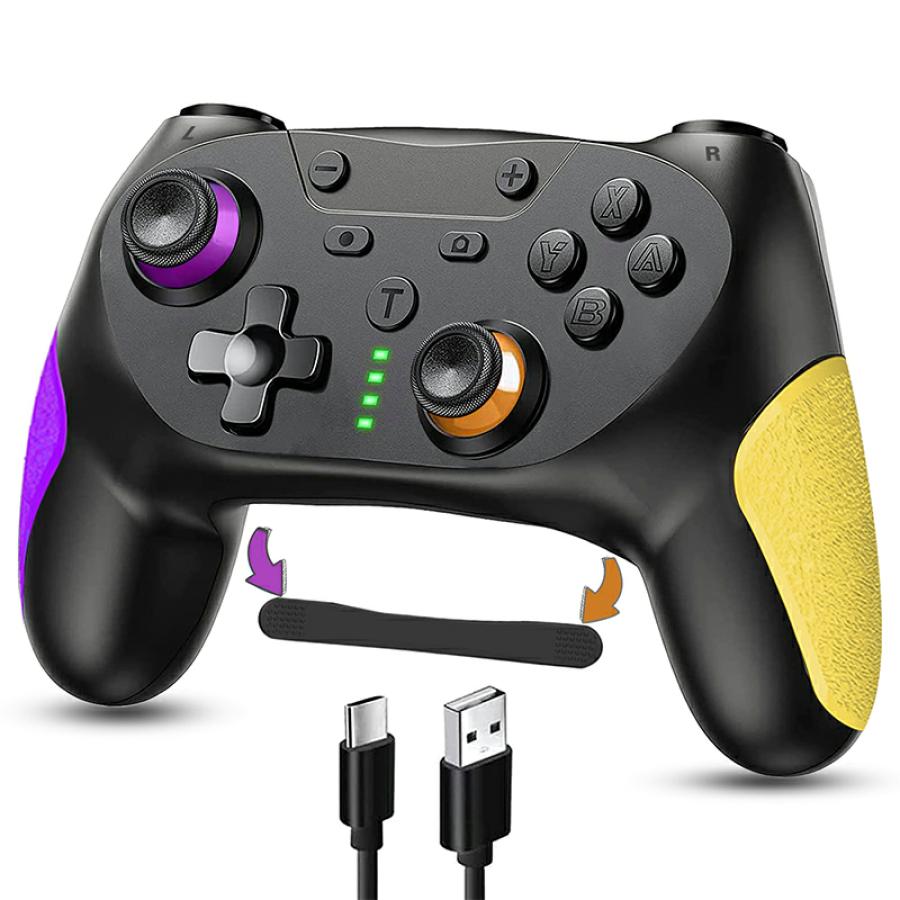 Switch コントローラー マクロ機能 1000mAh大容量 Bluetooth接続 3階段 
