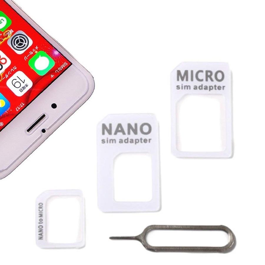 送料無料 iPhone5/iPhone4変換用 Nano SIM Micro SIM 3タイプ変換アダプタ｜easyer5689