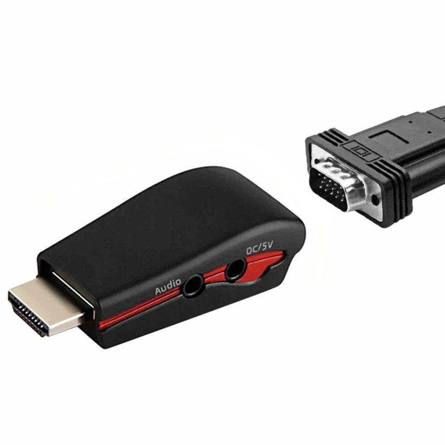 送料無料 HDMI to VGA アダプタ 3.5mm 5v電源ジャック付 オスーメス オーディオコンバーター HDMI信号をVGA出力信号に変換するアダプター 全品送料無料 【中古】