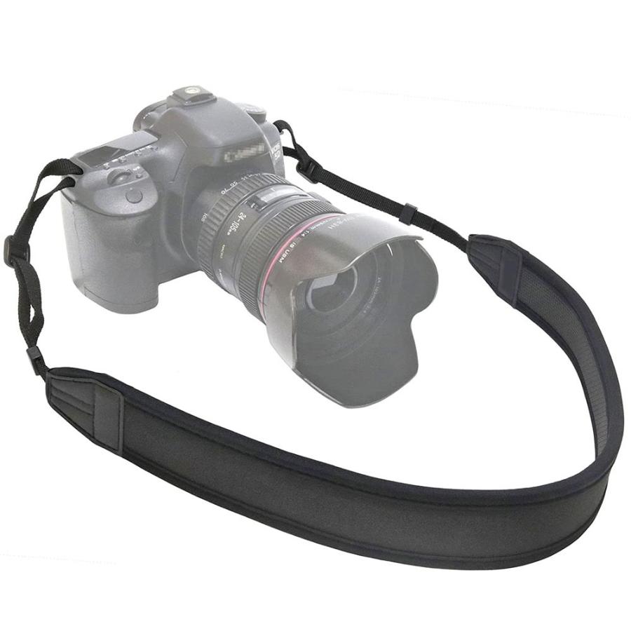 カメラ ネックストラップ 一眼レフ ミラーレス コンパクト カメラ用 クッション性 ネオプレーン 肩への負担軽減 Canon Sony nikon 各社 デジカメ 双眼鏡｜easyer5689