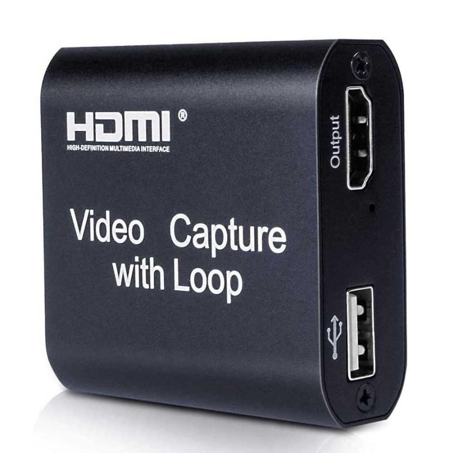 HDMIキャプチャーボード ビデオキャプチャー with Loop ループアウト付き パススルー機能搭載 軽量小型 USB3.0 HD1080P 60FPS PC/PS5/Xbox｜easyer5689