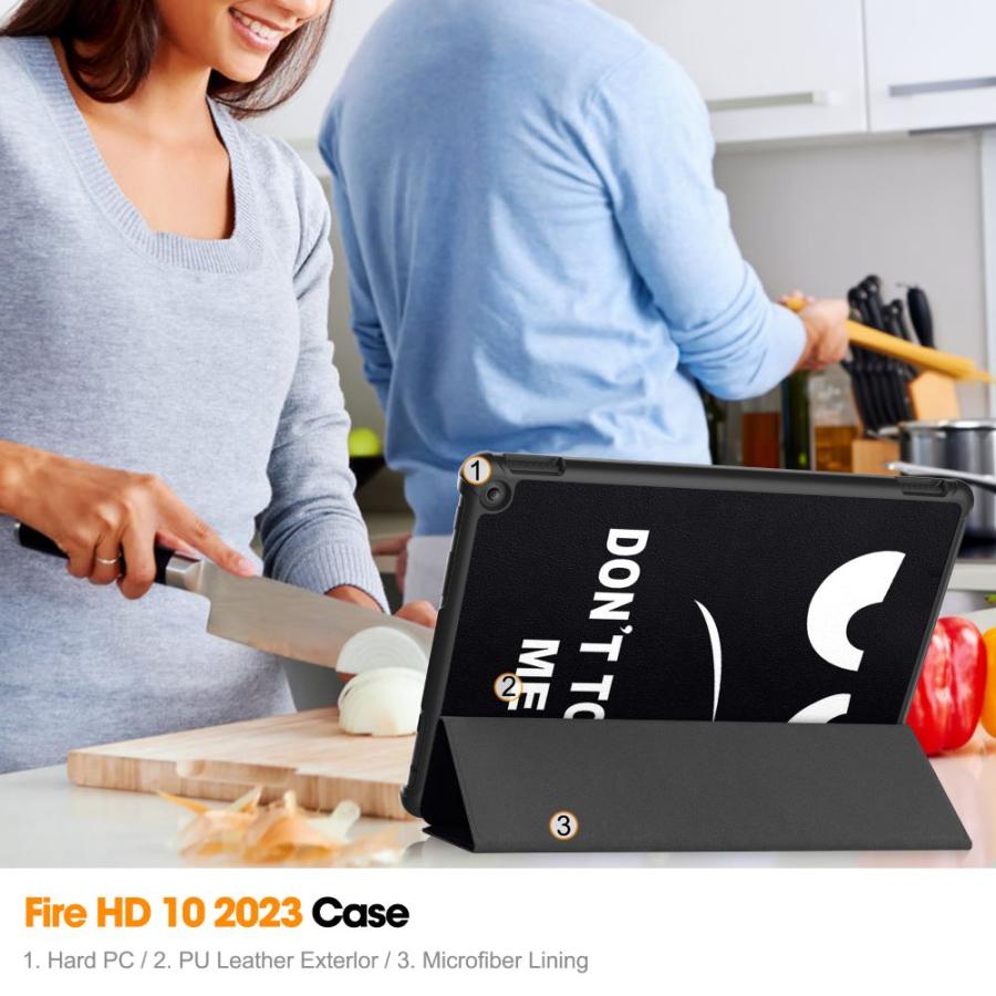 送料無料 アマゾン Amazon Fire HD 10 (第13世代 2023年モデル) 10インチ タブレットケース  三つ折  PUレザー スタンド機能 ビッグアイズ｜easyer5689｜07