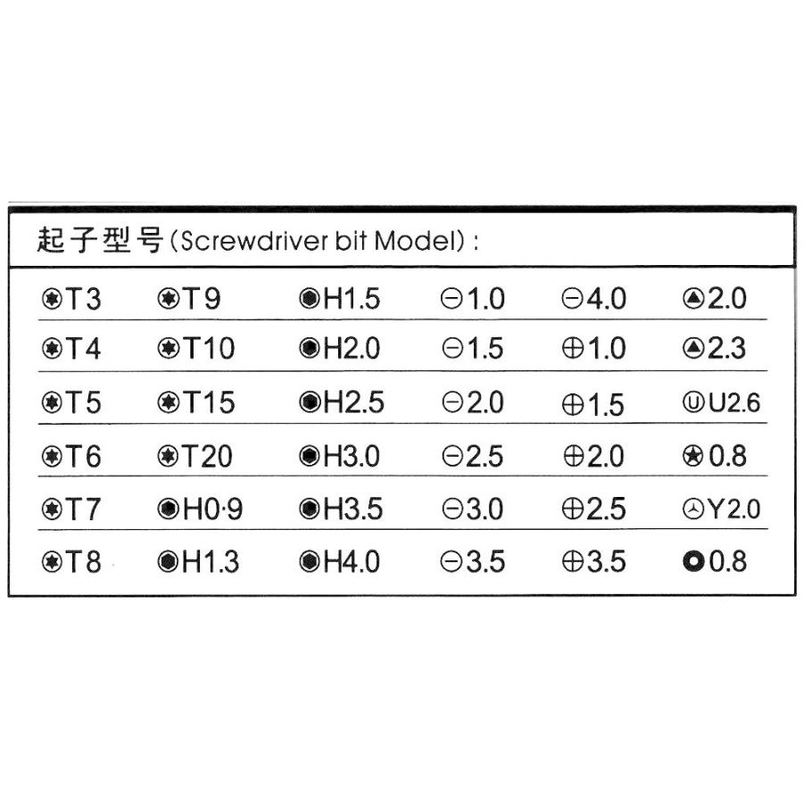 38in1 マルチトルクスドライバーT字 H字 星型ドライバー他 磁石 自作PC 特殊工具 JK6088A 特殊ドライバーセット トルクス ヘクスローブ 六角棒 Y型 三角ネジ｜easyer5689｜05