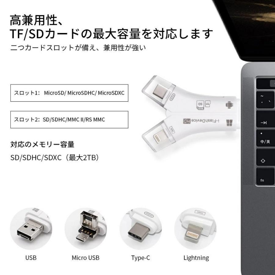 ×　SD カードリーダー USB TYPE-C 4in1 10Gbps 高速転送 Lightning & iPhone / USB TYPE-C / USB-A & USB 3.0 / Micro-USB & OTG｜easyer5689｜08