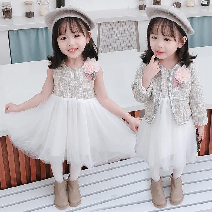 スーツ キッズ 人気ブランドを 女の子 ワンピース 2点セット子供服 ドレス フォーマルスーツ キッズフォーマル ジャケット子供用結婚式 スーツセット 入学式 花 卒業式