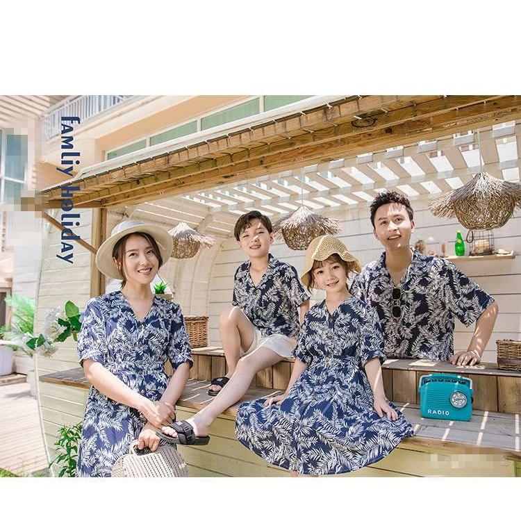 親子 お揃い コーデ おそろい ママ レディース 女の子 リゾート ワンピース パパ メンズ 男の子 アロハシャツ パンツ 2点セット Oyk1912 Easy Life3 通販 Yahoo ショッピング