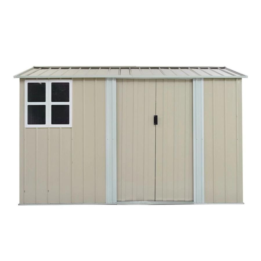 【一部即納】【1年間品質保証】物置 屋外 スチール 倉庫 大型 窓付き 床材補強フレーム付き 戸外収納庫 幅290 奥行き232 高195 施錠可能 換気口 物置き 収納庫の画像