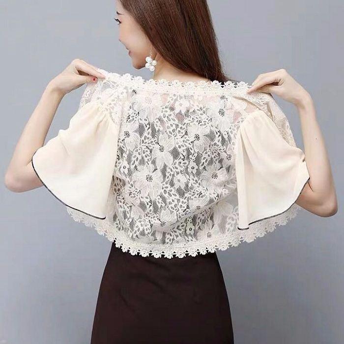 ボレロ 半袖 ミニ丈 レースボレロ カーディガン ショール レース