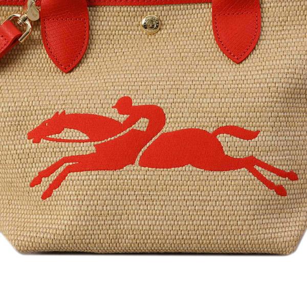 オンラインストア人気 ロンシャン バッグ ハンドバッグ LONGCHAMP LE PANIER PLIAGE 10144 545 ROUGE HZB ストローエフェクトキャンバス 比較対照価格41，800 円