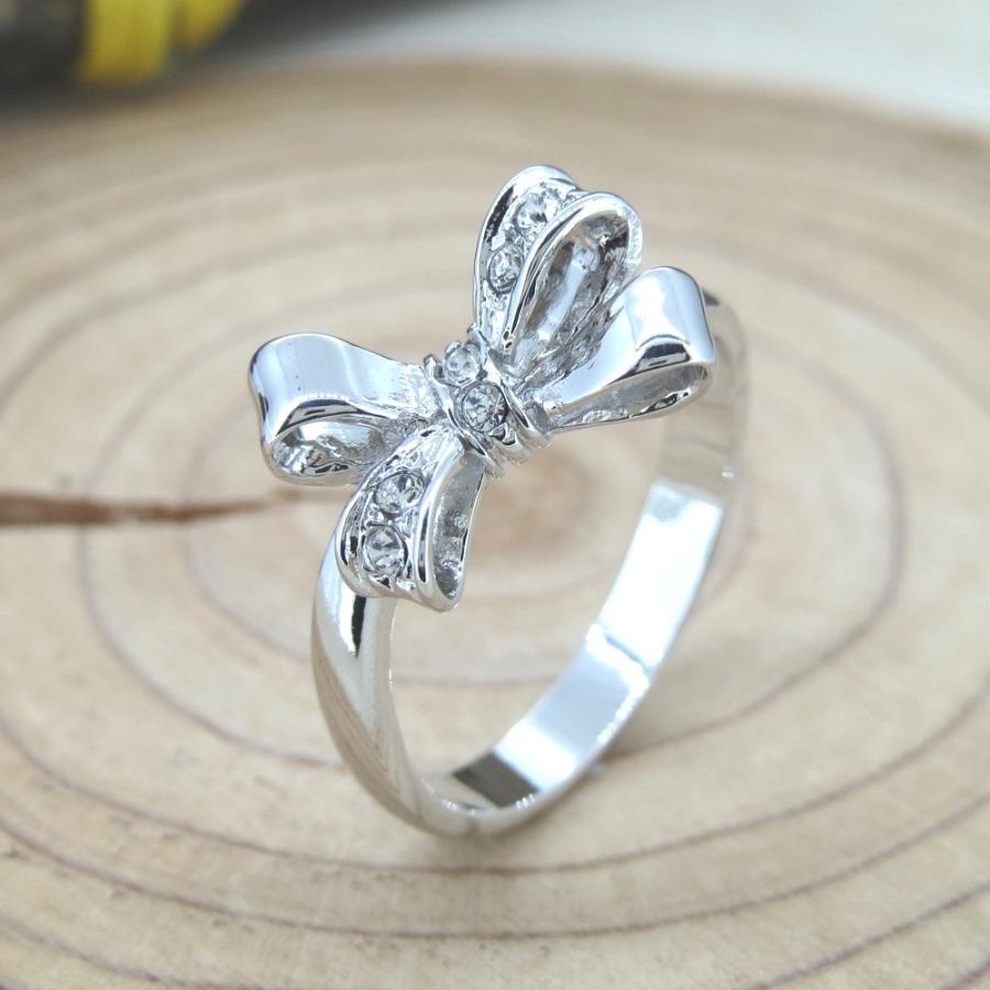 リング クリスタル ジュエリー アクセサリー 指輪 シルバー ピンク