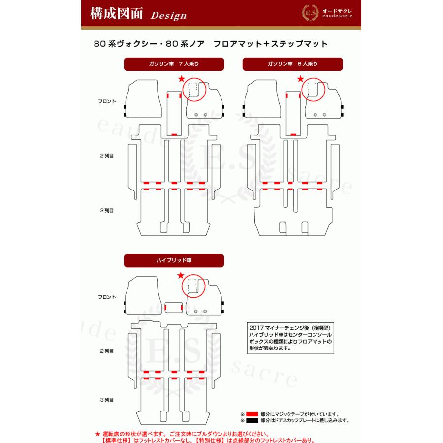ヴォクシー トヨタ ノア 80系 フロアマット＋ステップマット