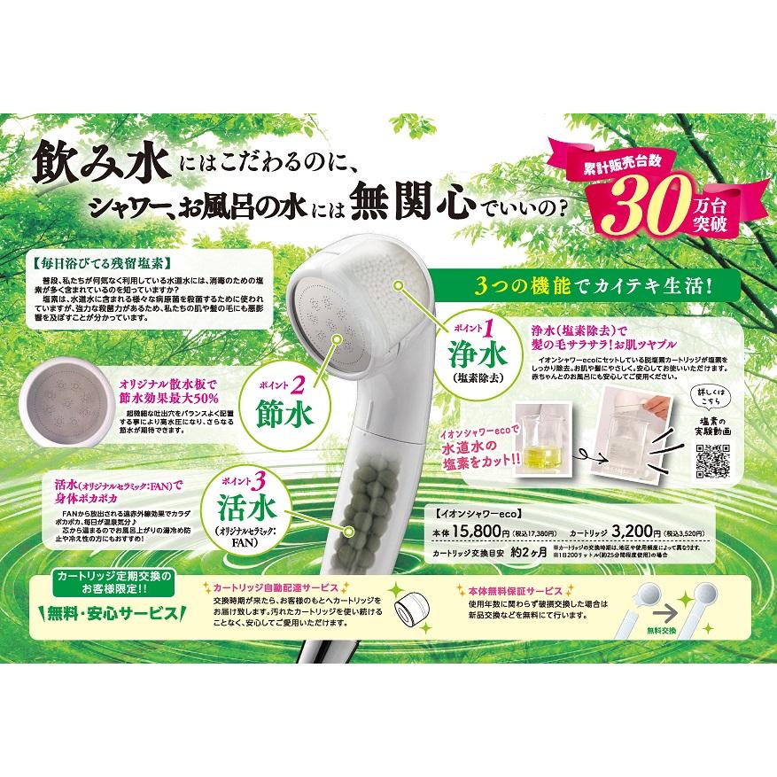 塩素除去、肌荒れ、髪のパサツキ回避、アトピー性皮膚炎にイオン