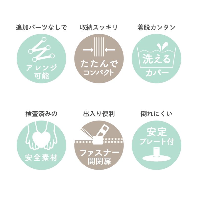 ベビーサークル たためるベビーサークルRoomy+ ルーミー 保育園 幼稚園 キッズスペース メッシュサークル_4