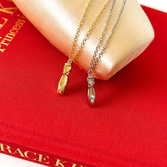 バレエ 雑貨 トゥシューズ ネックレス ポワントモチーフ 01 シンプル