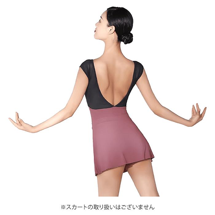Vネック バイカラー キャップスリーブ バレエ レオタード ジュニア