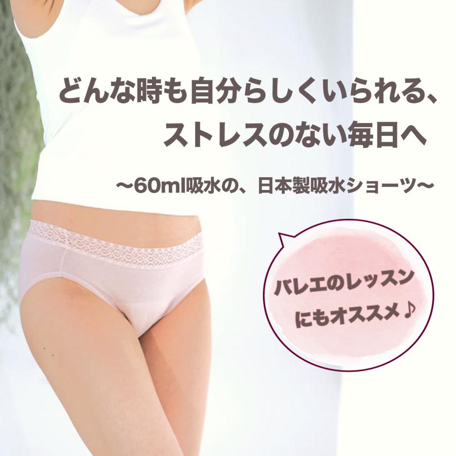 日本製 吸水サニタリーショーツ ヒップハング アンダーウェア