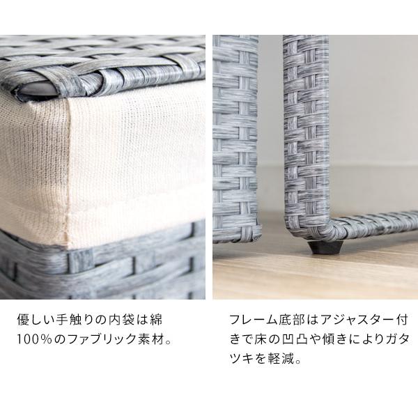 ラタンランドリーボックス 洗濯かご バスケット おしゃれ ラック 洗面所 グレー ブルー アイボリーダー クブラウン rb-500_13