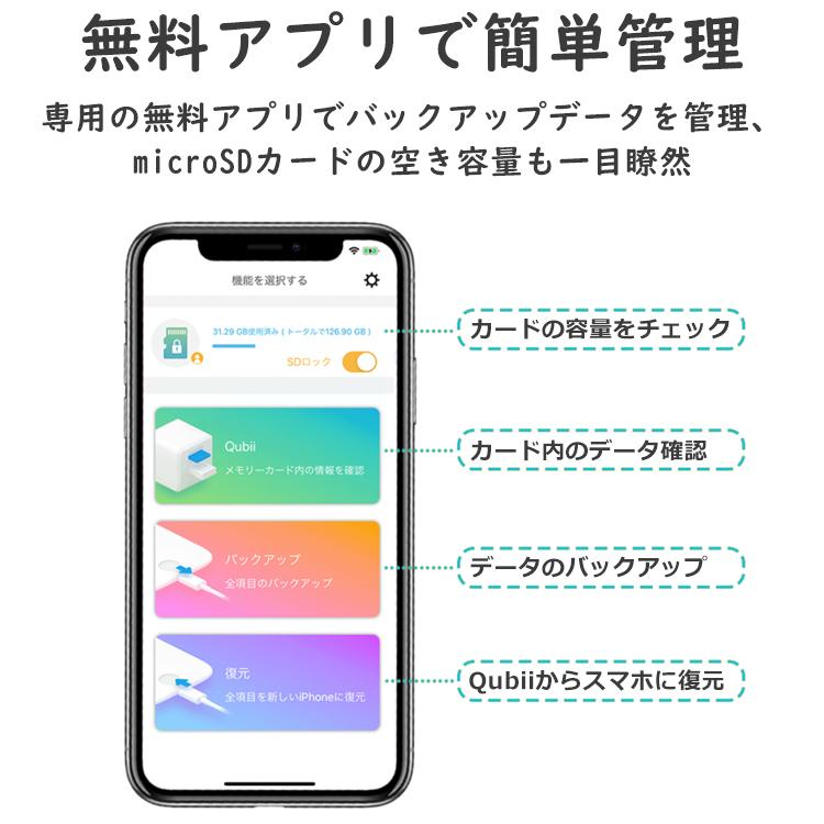 Qubii Duo キュービーデュオ ＋ microSDカード 256GB セット データ自動保存 iOS Android 兼用 Apple MFi認証 海外パッケージ｜ebarabo｜16