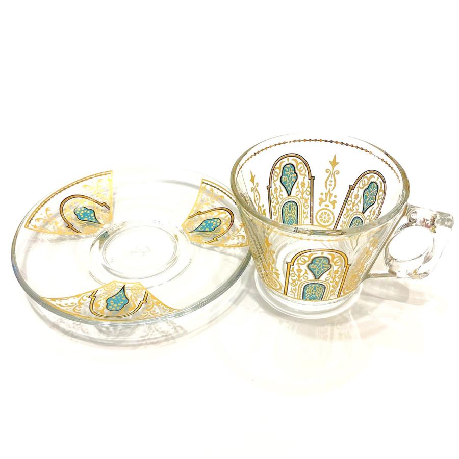 トルコ製 チャイカップ ソーサー セット 耐熱ガラス A-25C トルコ 紅茶