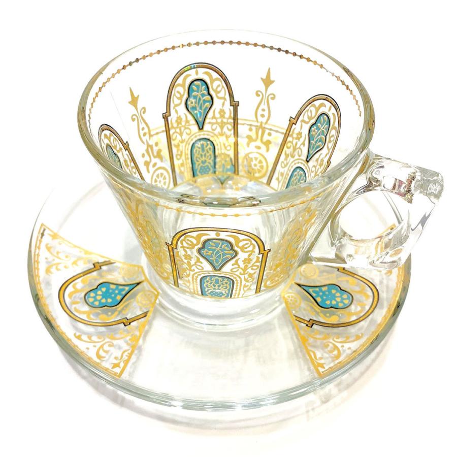トルコ製 チャイカップ ソーサー セット 耐熱ガラス A-25C トルコ 紅茶