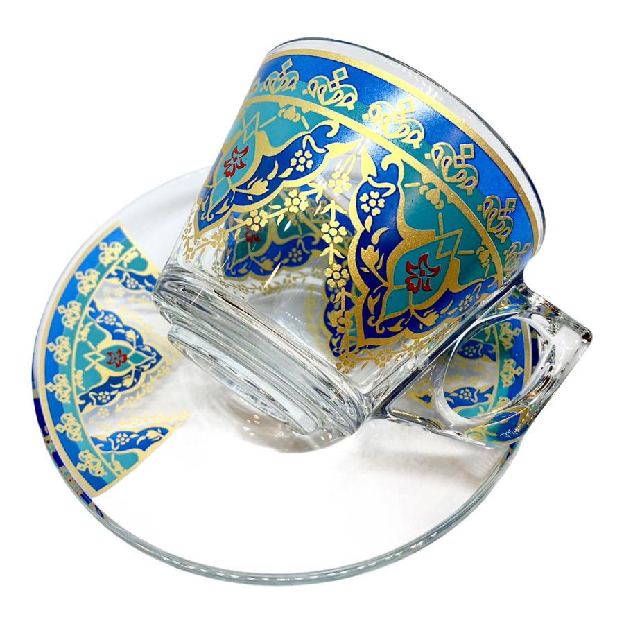 トルコ チャイ カップ ソーサー セット 耐熱ガラス A-28 おしゃれ