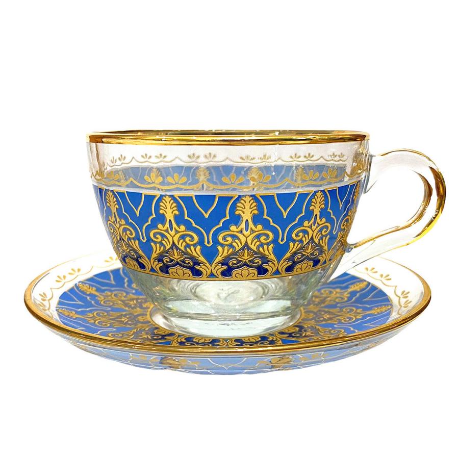 トルコ ハンドメイド ティーカップ&ソーサー 6客セット おしゃれ