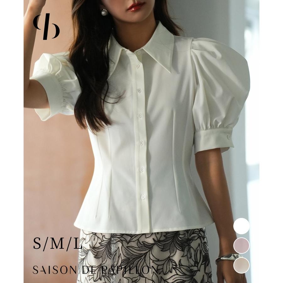 ブラウス トップス レディース 春 夏 パフスリーブ パワーショルダー