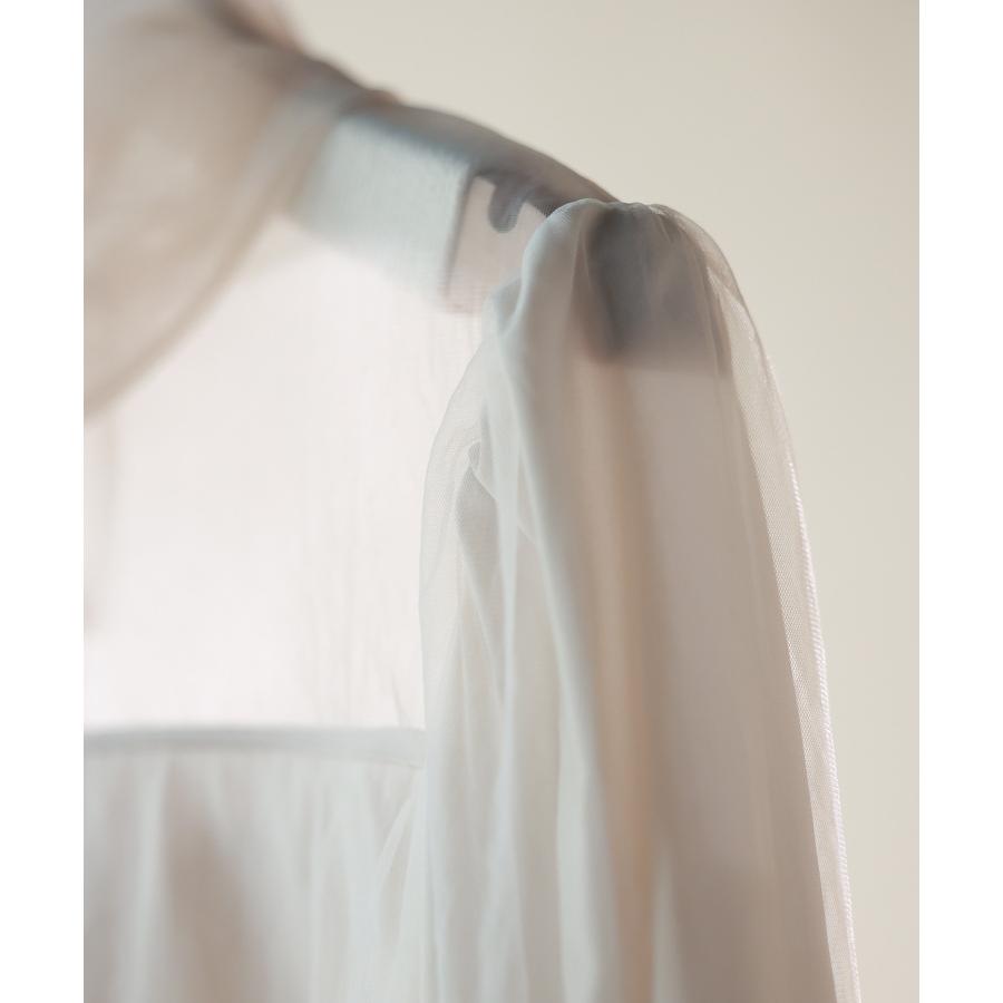 チュール トップス レディース プチハイネック 立ち襟 クロップド丈 ショート丈 ブラウス シースルー シアー 長袖 春 レトロ きれいめ 大人 セク |  | 18