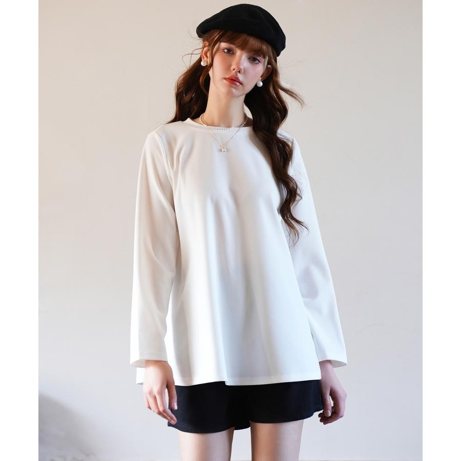 秋 春 長袖 レディース ゆったり ストレッチ 体型カバー トップス カットソートップス カットソー 大きめ  ゆったり オーバーサイズ チクチクしな |  | 11