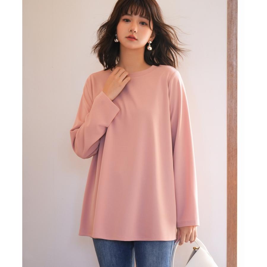 秋 春 長袖 レディース ゆったり ストレッチ 体型カバー トップス カットソートップス カットソー 大きめ  ゆったり オーバーサイズ チクチクしな |  | 08