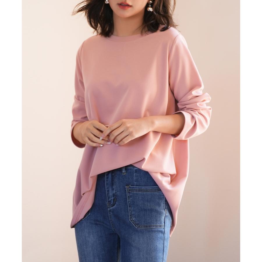 秋 春 長袖 レディース ゆったり ストレッチ 体型カバー トップス カットソートップス カットソー 大きめ  ゆったり オーバーサイズ チクチクしな |  | 09