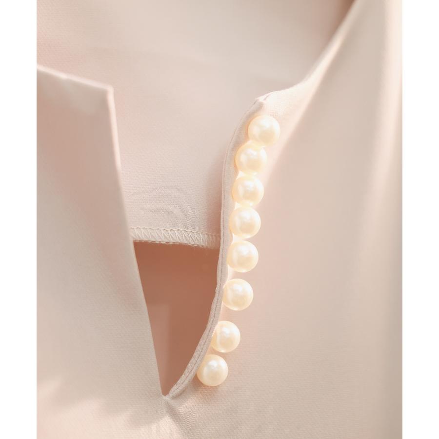 ワンピース レディース フレアワンピース 長袖 ミモレ丈 スリットスリーブ キーネック 細見え パール付き きれいめ エレガンス 大人 おしゃれ 高見 |  | 17