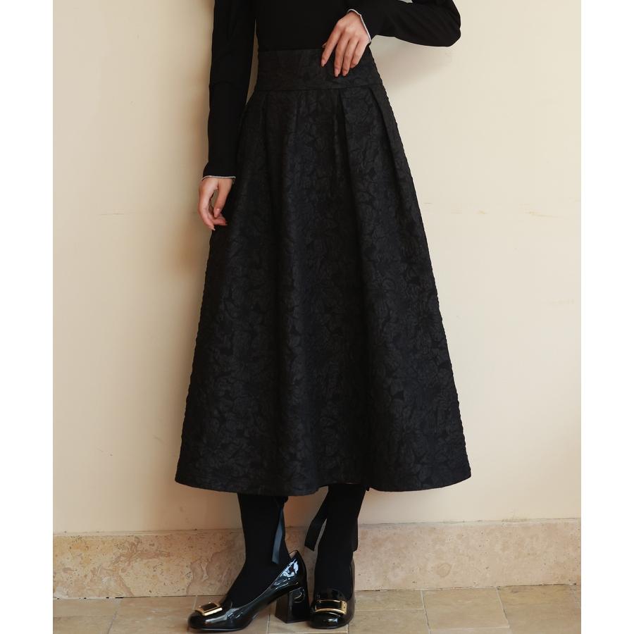 スカート レディース フレアスカート ミモレ丈 フクレジャガード