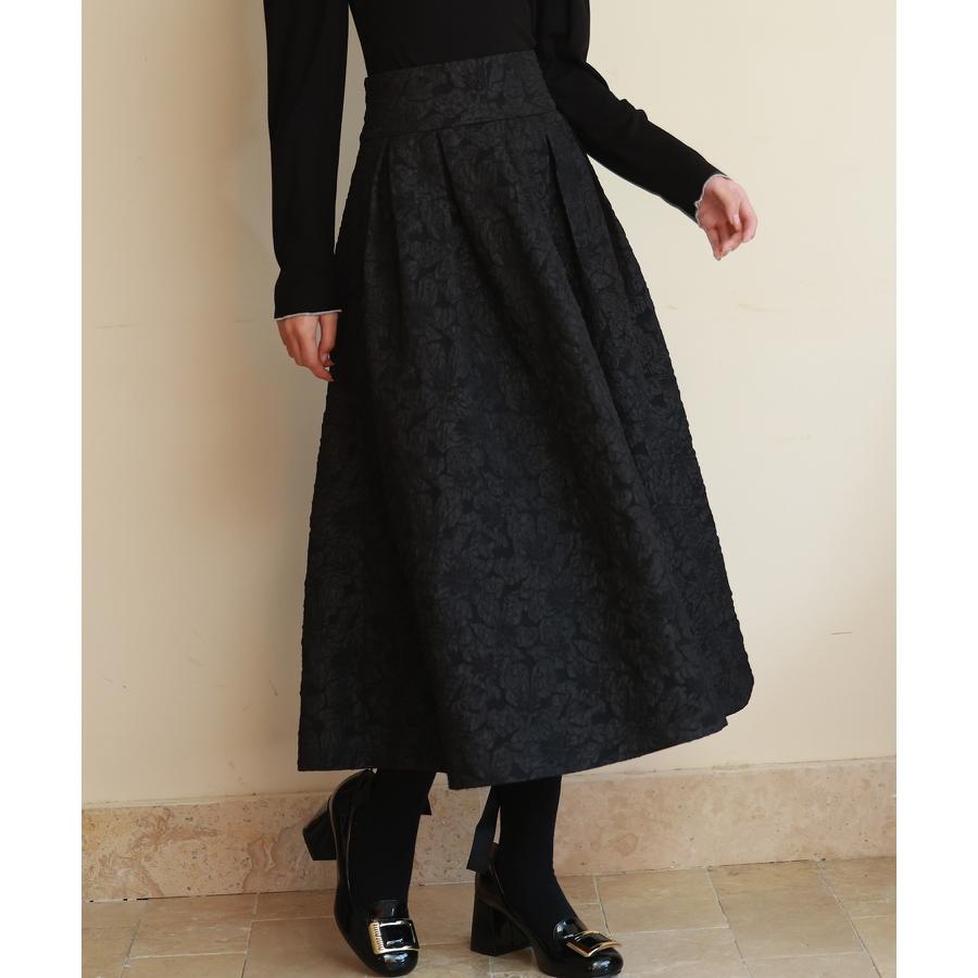 スカート レディース フレアスカート ミモレ丈 フクレジャガード