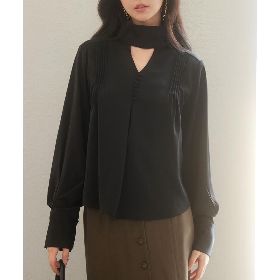 ブラウス レディース 長袖 チョーカーネック ゆったり プリーツ 大人 とろみ素材 おしゃれ 可愛い きれいめ オフィス 女の子 秋 秋物 SAISO |  | 10