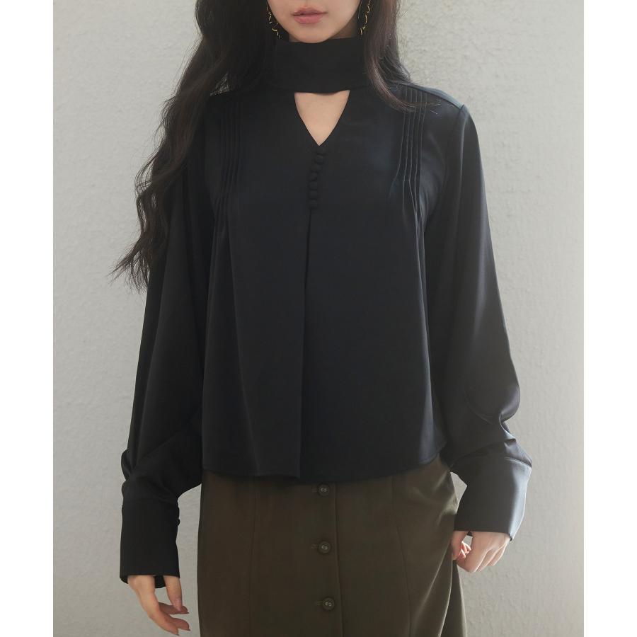 ブラウス レディース 長袖 チョーカーネック ゆったり プリーツ 大人 とろみ素材 おしゃれ 可愛い きれいめ オフィス 女の子 秋 秋物 SAISO |  | 11