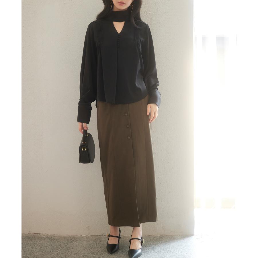 ブラウス レディース 長袖 チョーカーネック ゆったり プリーツ 大人 とろみ素材 おしゃれ 可愛い きれいめ オフィス 女の子 秋 秋物 SAISO |  | 13