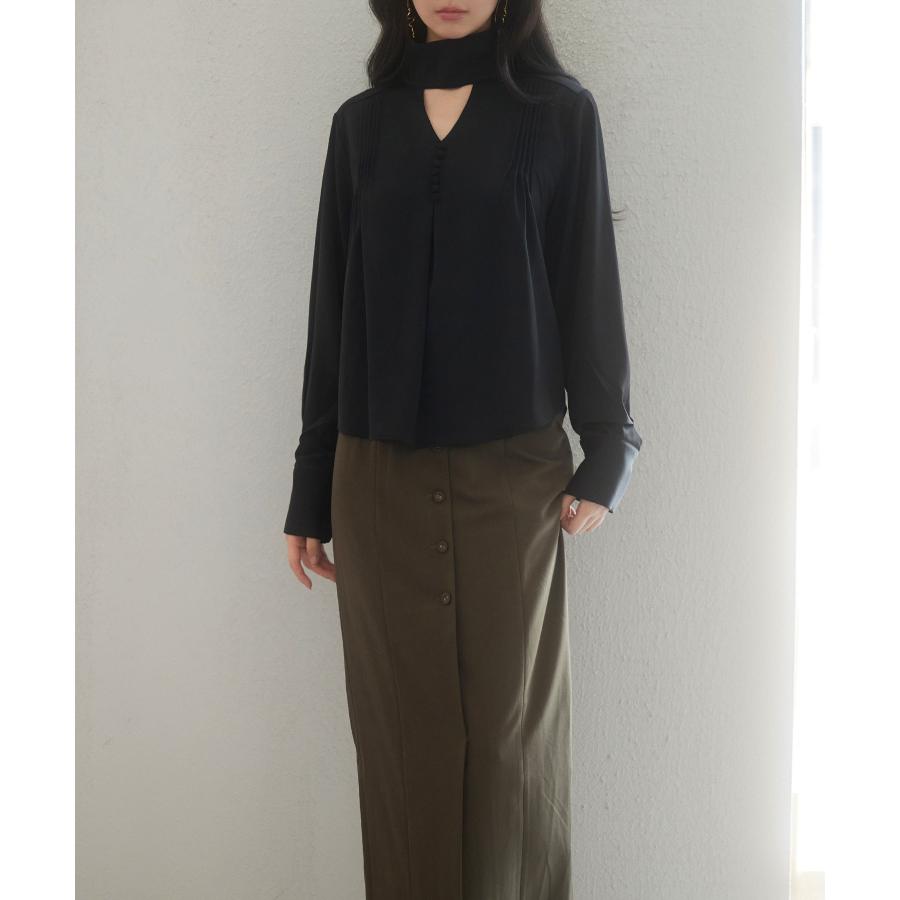 ブラウス レディース 長袖 チョーカーネック ゆったり プリーツ 大人 とろみ素材 おしゃれ 可愛い きれいめ オフィス 女の子 秋 秋物 SAISO |  | 14