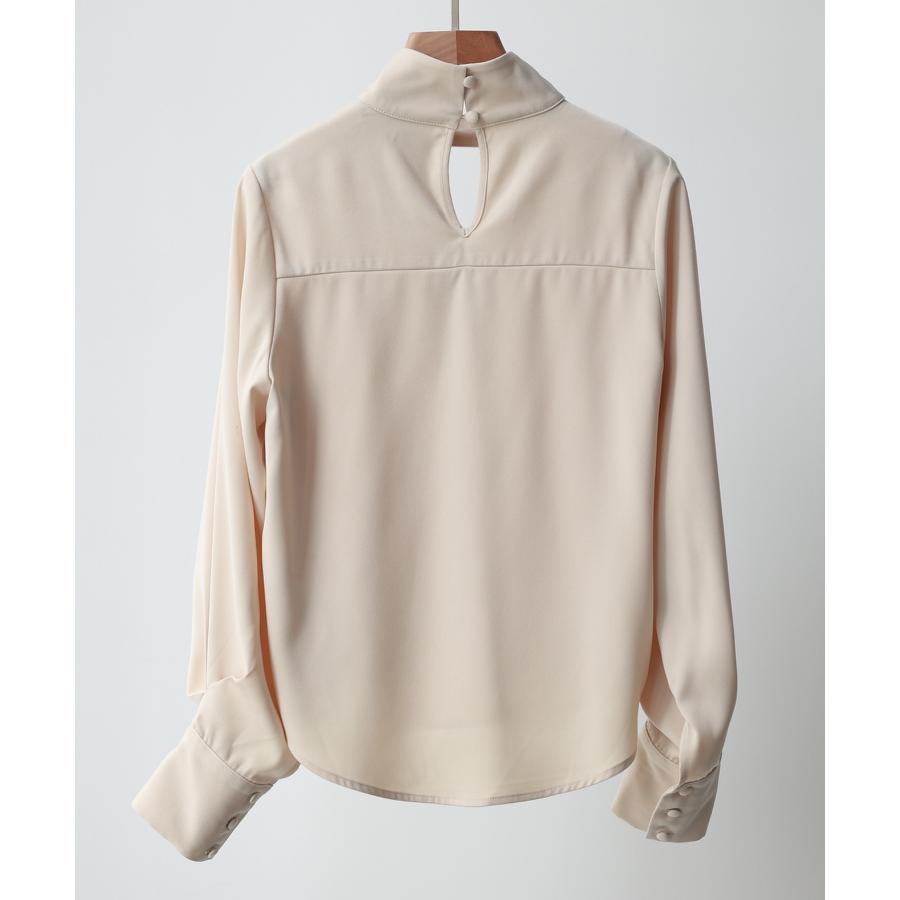 ブラウス レディース 長袖 チョーカーネック ゆったり プリーツ 大人 とろみ素材 おしゃれ 可愛い きれいめ オフィス 女の子 秋 秋物 SAISO |  | 02