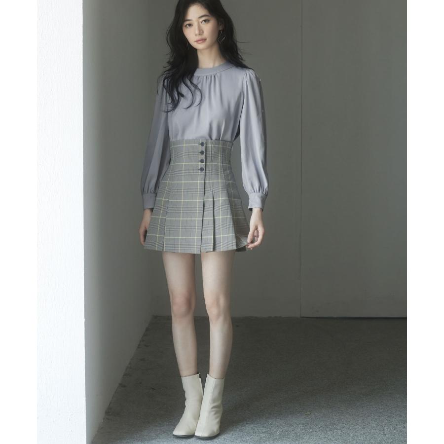 ブラウス レディース 長袖 クルーネック ゆったり ギャザー きれいめ リボン パールボタン ボタン開閉 とろみ素材 おしゃれ 可愛い オフィス |  | 10