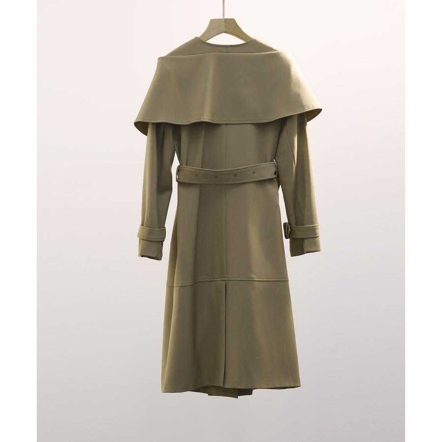コート レディース トレンチコート ケープデザイン スタイルアップ ミモレ丈 ロング丈 裏地付き ポケット付き ウエストマークベルト 取り外し可能ベル |  | 03