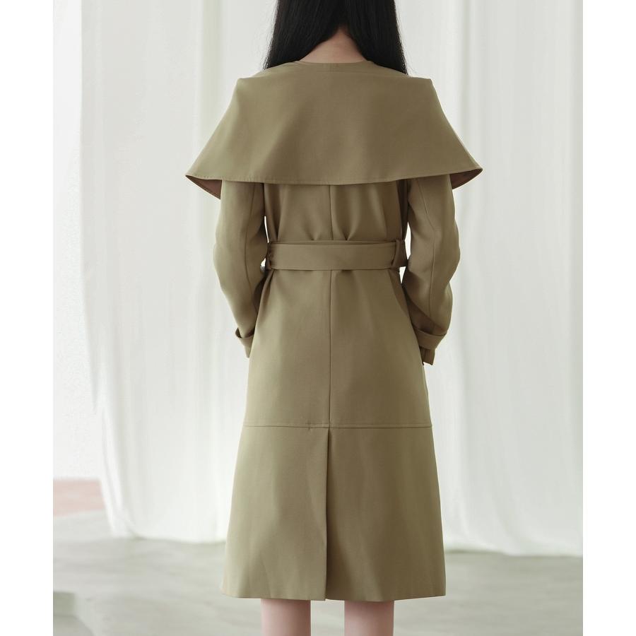 コート レディース トレンチコート ケープデザイン スタイルアップ ミモレ丈 ロング丈 裏地付き ポケット付き ウエストマークベルト 取り外し可能ベル |  | 07