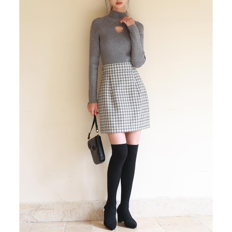 チェック柄 ミニスカート ハイウエスト レディース ボトムス 柄物 裏地付き サイドファスナー セクシー タイト 短い 可愛い 女の子 低身長 細見え |  | 15