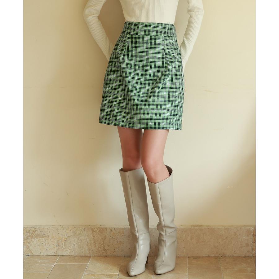 チェック柄 ミニスカート ハイウエスト レディース ボトムス 柄物 裏地付き サイドファスナー セクシー タイト 短い 可愛い 女の子 低身長 細見え |  | 04