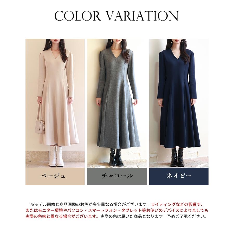 ワンピース レディース ゴアードワンピース Vネック ロング 膝下 ワンピース レディース ゴアードワンピース Vネック ロング 膝下