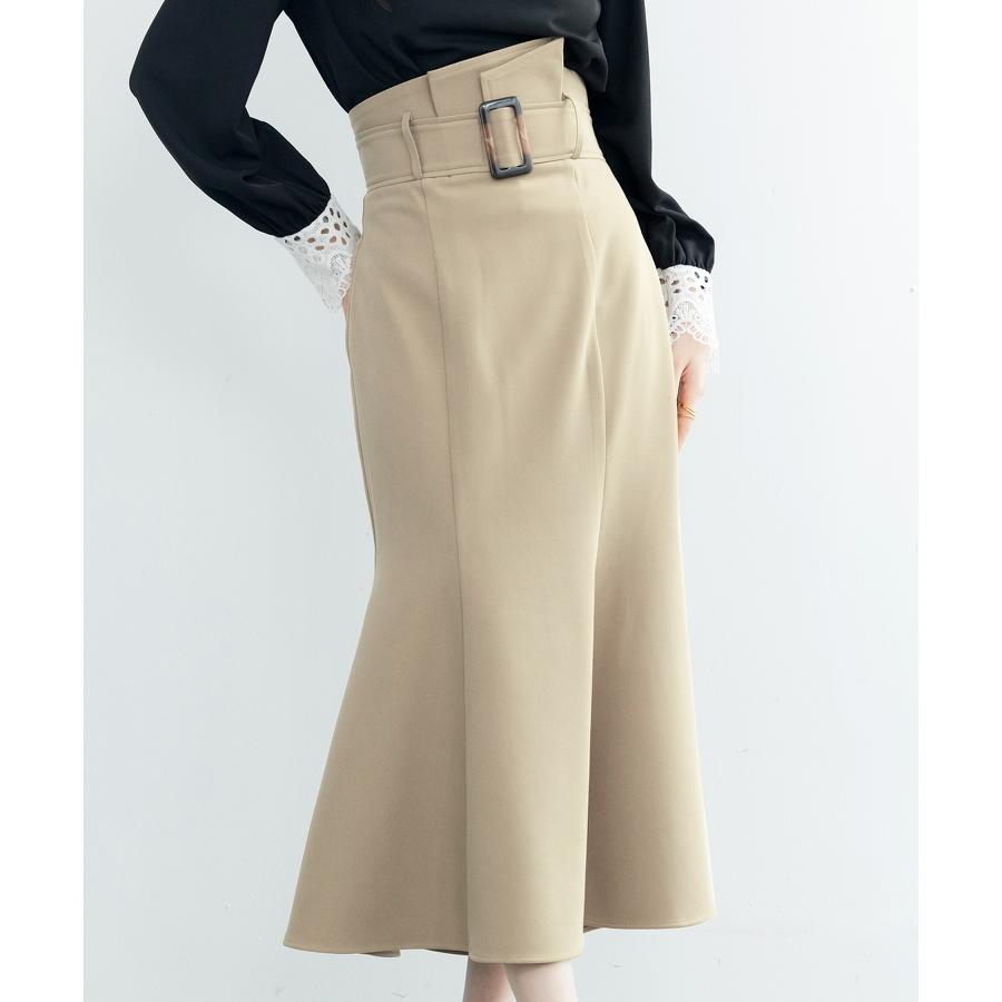 スカート レディース マーメイドスカート ハイウエスト ミモレ丈 飾りベルト バックル付きベルト フレア裾 バックウエストゴム バックファスナー 大人 |  | 15